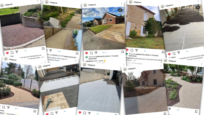 Partagez sur Instagram vos réalisations avec les dalles nidagravel !