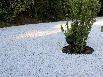 Gravel stabilizer for yard or patio