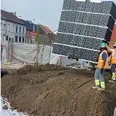 pose des blocs nidaplast EP pour un bassin de rétention pour un LIDL