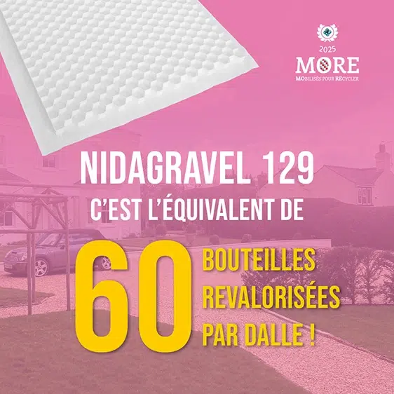 nidagravel fabriqué avec des matières 100% recyclées - Label MoRe