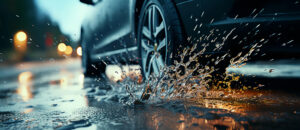 ruissellement eau pluviale sur parking