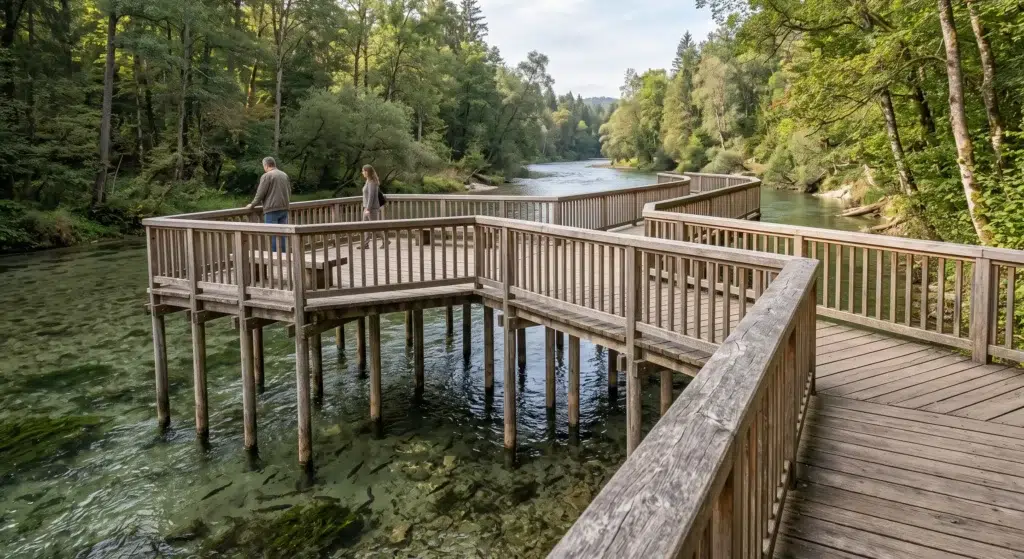 Aménagement ponton rivière